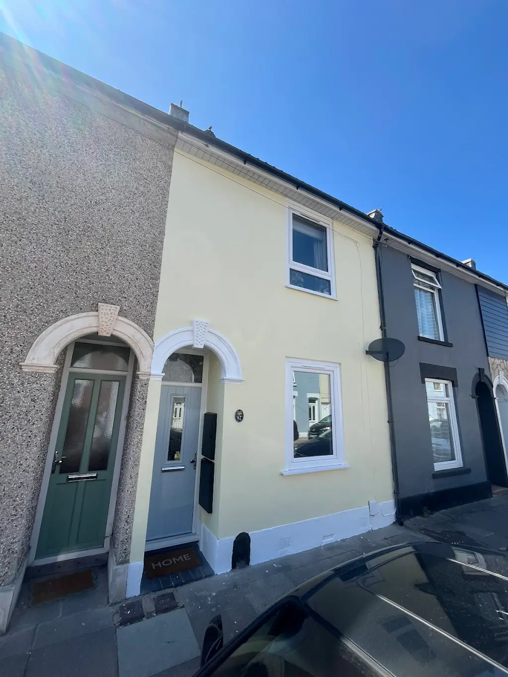 Recently painted terrace house exterior